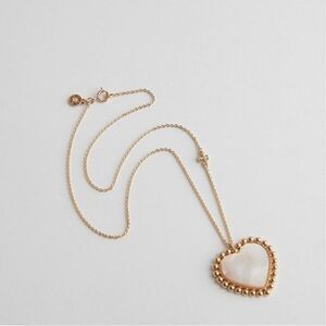 NEW! Tory Burch Gold 'Mother of Pearl' Heart Necklace